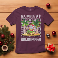Mele Kalikimaka Santa Hawaiian Christmas Hula Dance T Shirt TS09 Maroon - Polynesian Pride