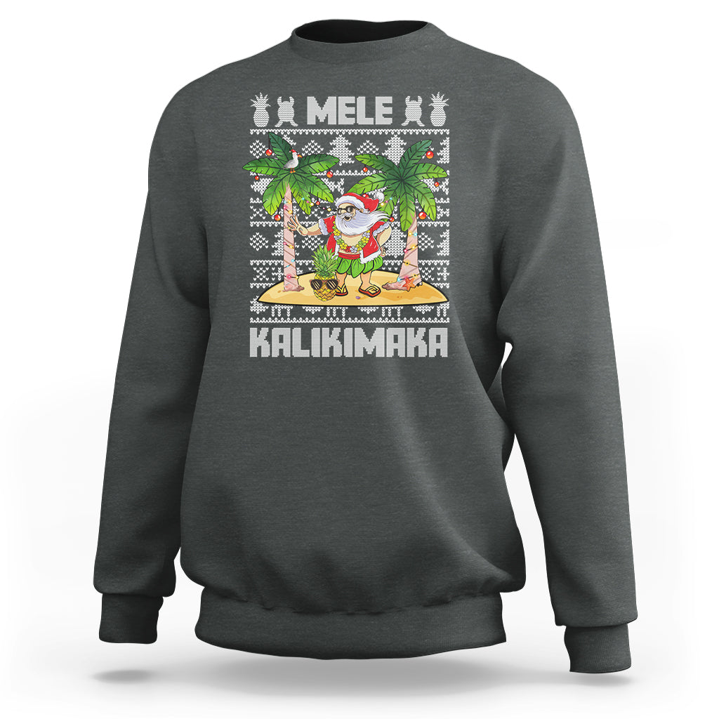 Mele Kalikimaka Santa Hawaiian Christmas Hula Dance Sweatshirt TS09 - Polynesian Pride