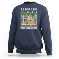 Mele Kalikimaka Santa Hawaiian Christmas Hula Dance Sweatshirt TS09 Navy - Polynesian Pride