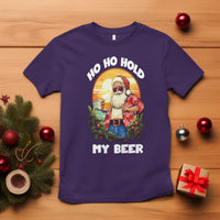 Christmas In Hawaii T Shirt Ho Ho Hold My Beer Cool Santa Sunglass TS09 Purple - Polynesian Pride