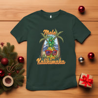Mele Kalikimaka Christmas In Hawaii Xmas Light Pineapple T Shirt TS09 Dark Forest Green - Polynesian Pride