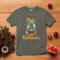 Mele Kalikimaka Christmas In Hawaii Xmas Light Pineapple T Shirt TS09 Military Green - Polynesian Pride