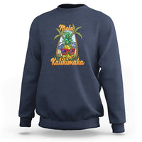 Mele Kalikimaka Christmas In Hawaii Xmas Light Pineapple Sweatshirt TS09 Navy - Polynesian Pride