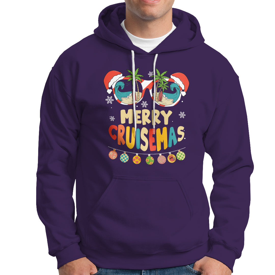 Merry Cruisemas Hawaiian Christmas Palm Tree Sunglass Hoodie TS09 Purple - Polynesian Pride