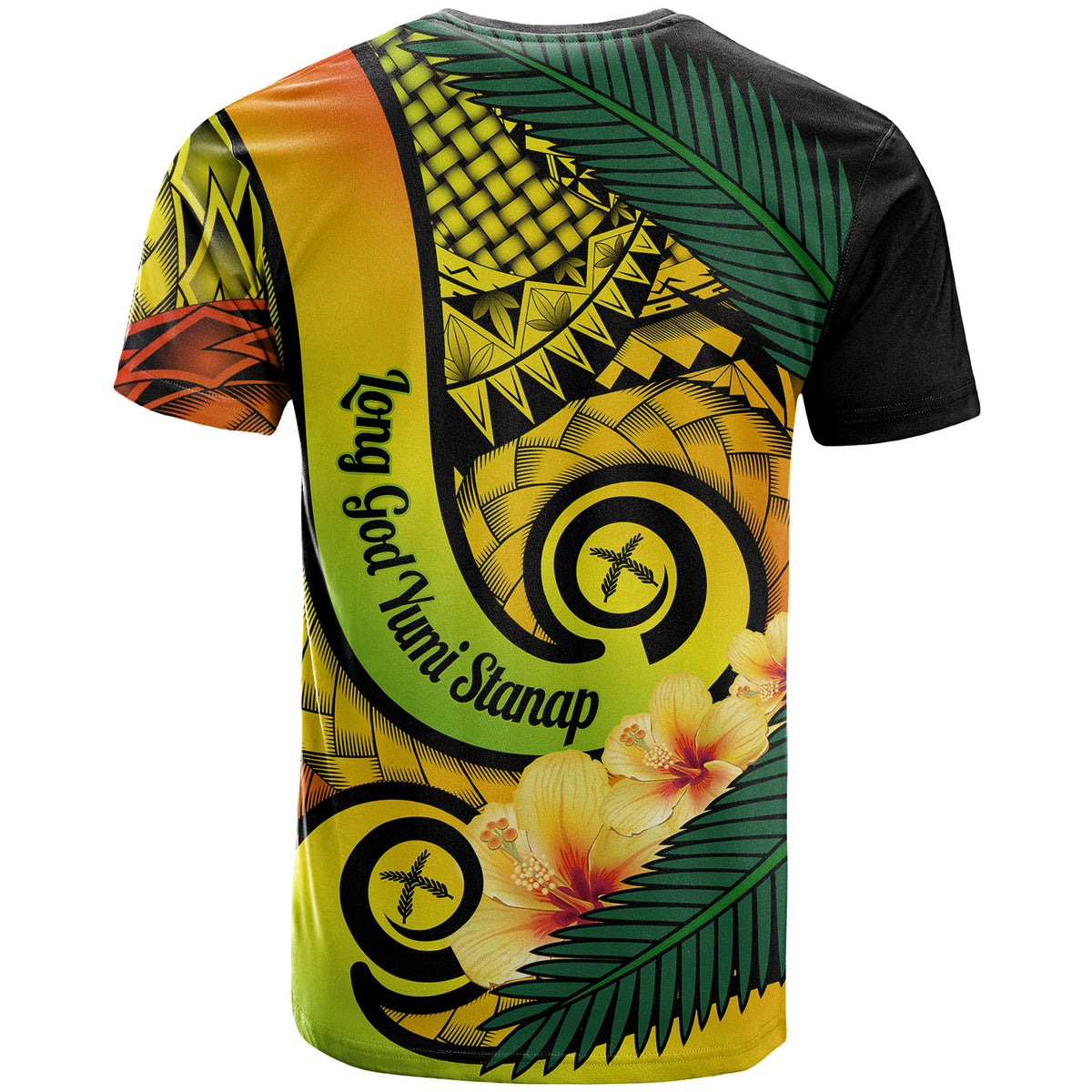 Custom Photo Vanuatu Indipendens Dei T Shirt Provinces Flag Long God Yumi Stanap CTM14