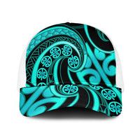Turquoise New Zealand Mangopare Baseball Net Cap Aotearoa Maori Koru Style - Polynesian Pride