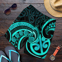 Turquoise New Zealand Mangopare Shorts for Men Aotearoa Maori Koru Style LT14