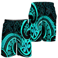 Turquoise New Zealand Mangopare Shorts for Men Aotearoa Maori Koru Style LT14