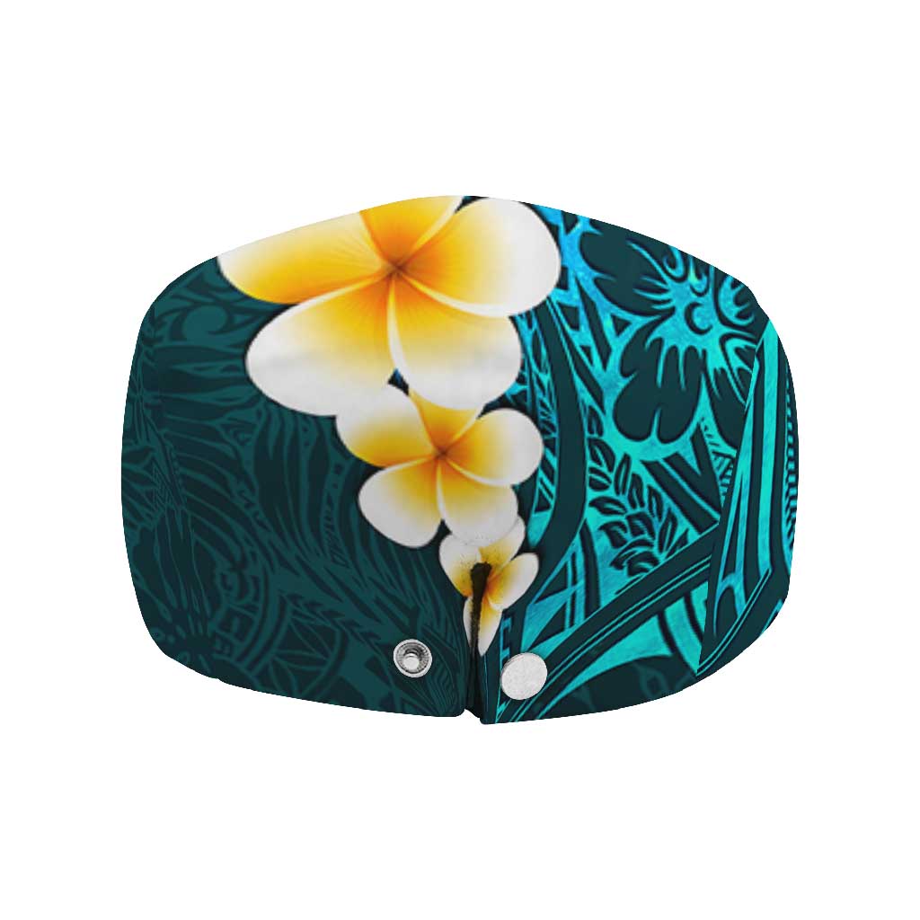 Turquosie Polynesia Jeff Hat Plumeria Tropical Leaves Galaxy Polynesian Art - Polynesian Pride