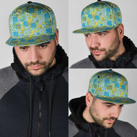 Tuvalu Manuia te Kilisimasi Snapback Cap Pacific Patchwork Xmas Vibes - Polynesian Pride
