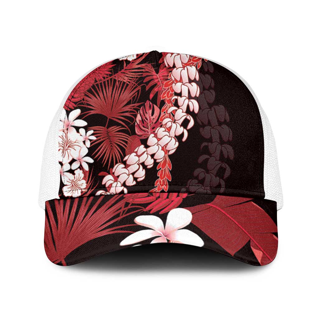 Ulaula Aloha Hawaii Lei Mesh Trucker Cap Tropical Flowers Elegant Vibe - Polynesian Pride