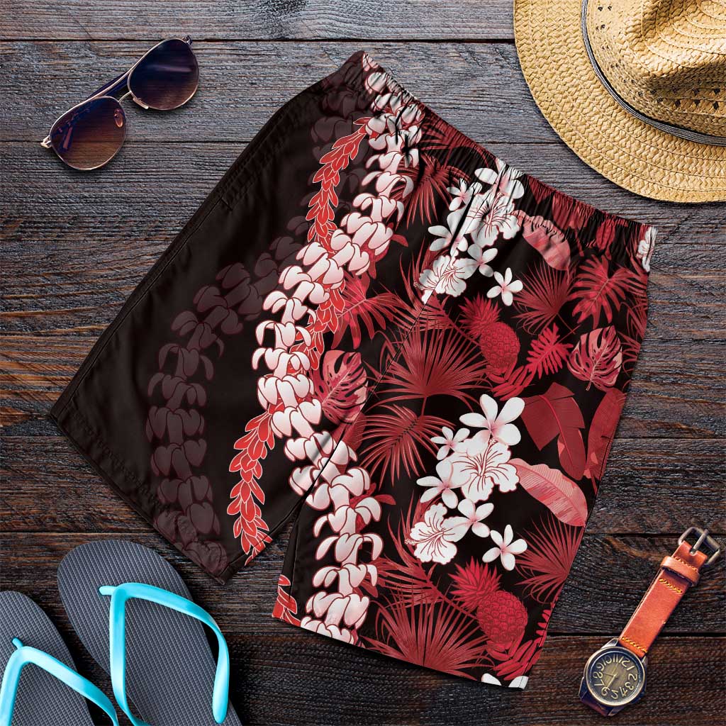 Ulaula Aloha Hawaii Lei Shorts for Men Tropical Flowers Elegant Vibe - Polynesian Pride