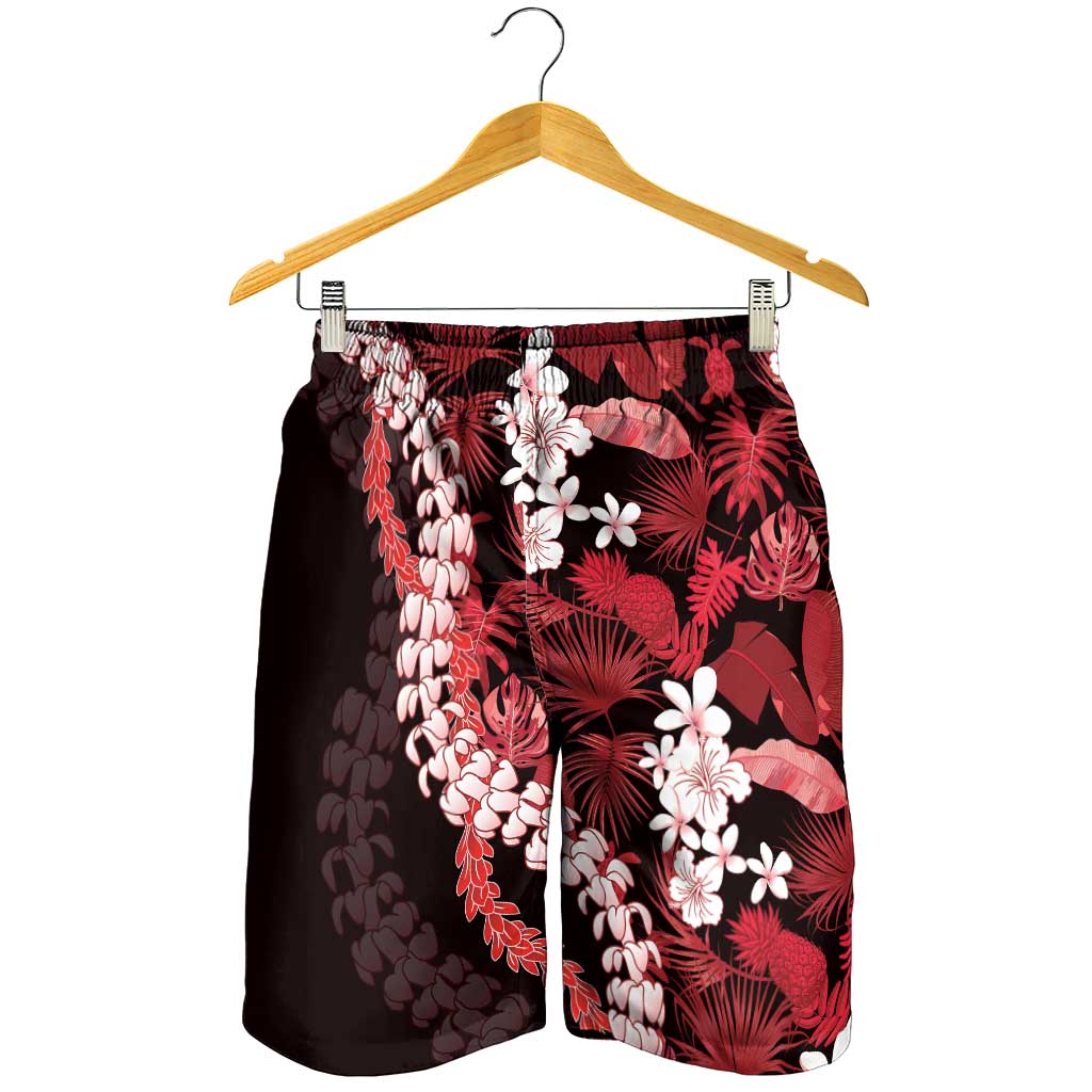Ulaula Aloha Hawaii Lei Shorts for Men Tropical Flowers Elegant Vibe - Polynesian Pride