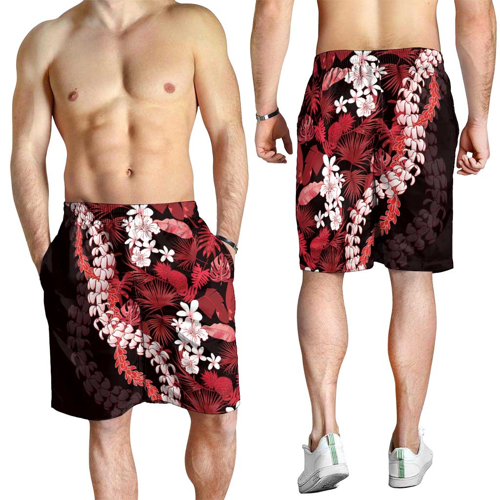 Ulaula Aloha Hawaii Lei Shorts for Men Tropical Flowers Elegant Vibe - Polynesian Pride