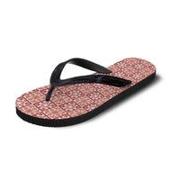 Ulaula Palaka Quilt Hawaii Flip Flops Hawaiian Tropical Monstera Sea Turtle