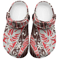 Uteute Tahiti Tiare Monstera Clogs Shoes Polynesian Pattern Curve Style - Polynesian Pride