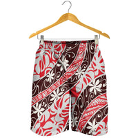 Uteute Tahiti Tiare Monstera Shorts for Men Polynesian Pattern Curve Style - Polynesian Pride