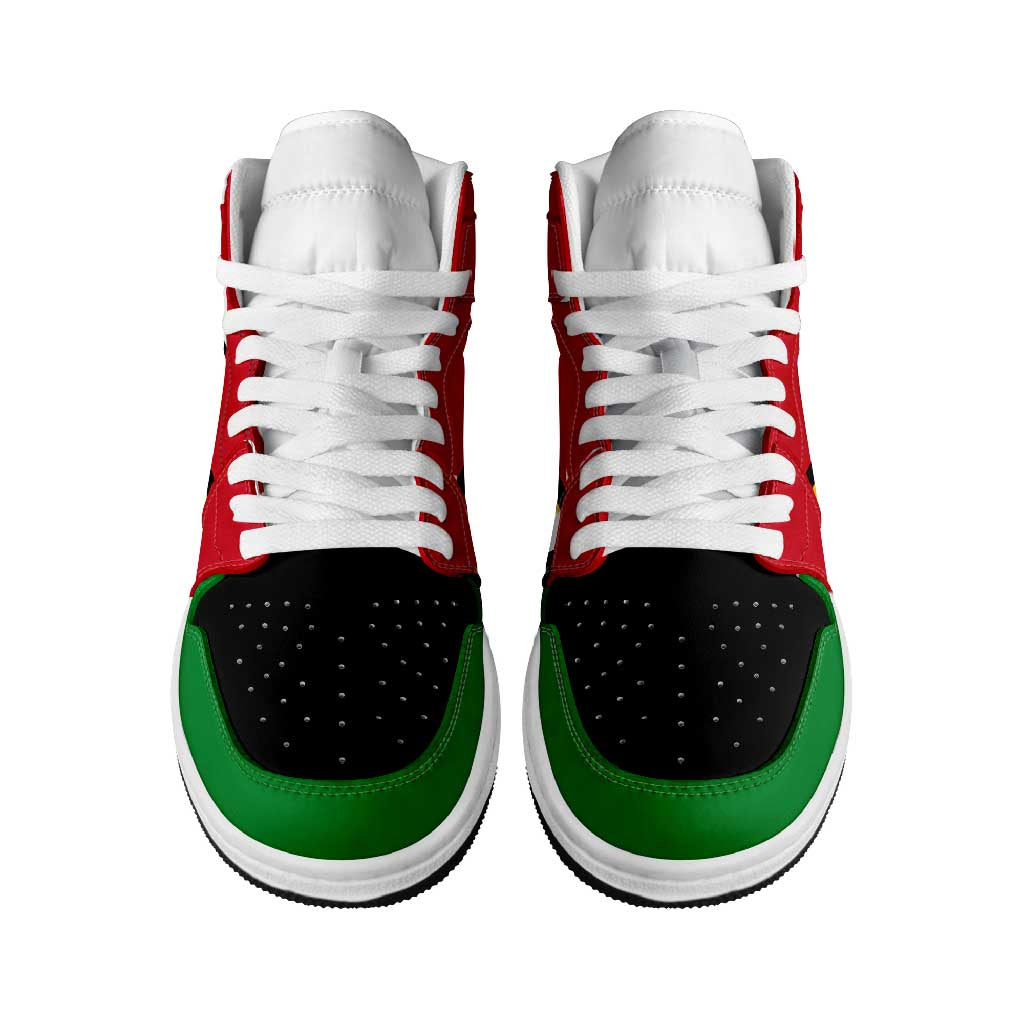 Vanuatu High Sneakers AJ1 Coat Of Arms Flag Inspired