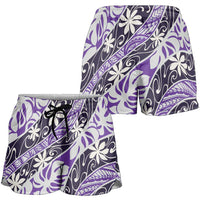Vareau Tahiti Tiare Monstera Shorts for Women Polynesian Pattern Curve Style - Polynesian Pride