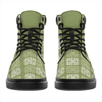 Vesuvian Green Palaka Quilt Hawaii All Season Boots Traditional Hawaii-plaid Pattern - Polynesian Pride