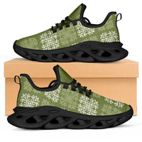 Vesuvian Green Palaka Quilt Hawaii Clunky Sneakers Traditional Hawaii-plaid Pattern - Polynesian Pride