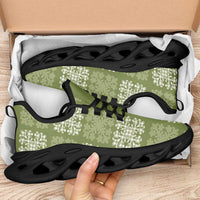 Vesuvian Green Palaka Quilt Hawaii Clunky Sneakers Traditional Hawaii-plaid Pattern - Polynesian Pride