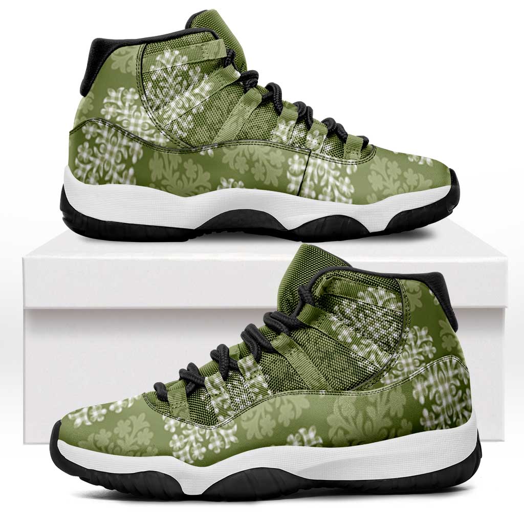 Vesuvian Green Palaka Quilt Hawaii Sneakers J11 Traditional Hawaii-plaid Pattern - Polynesian Pride