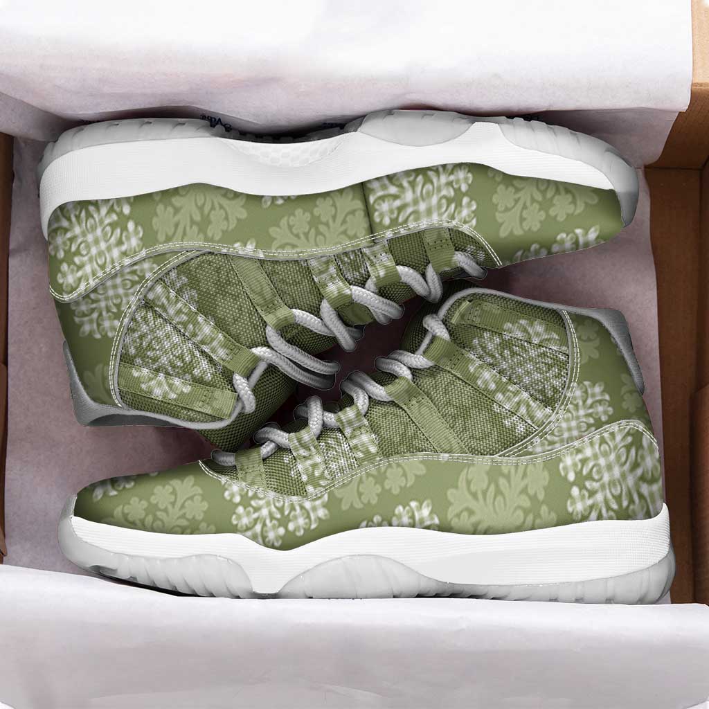 Vesuvian Green Palaka Quilt Hawaii Sneakers J11 Traditional Hawaii-plaid Pattern - Polynesian Pride