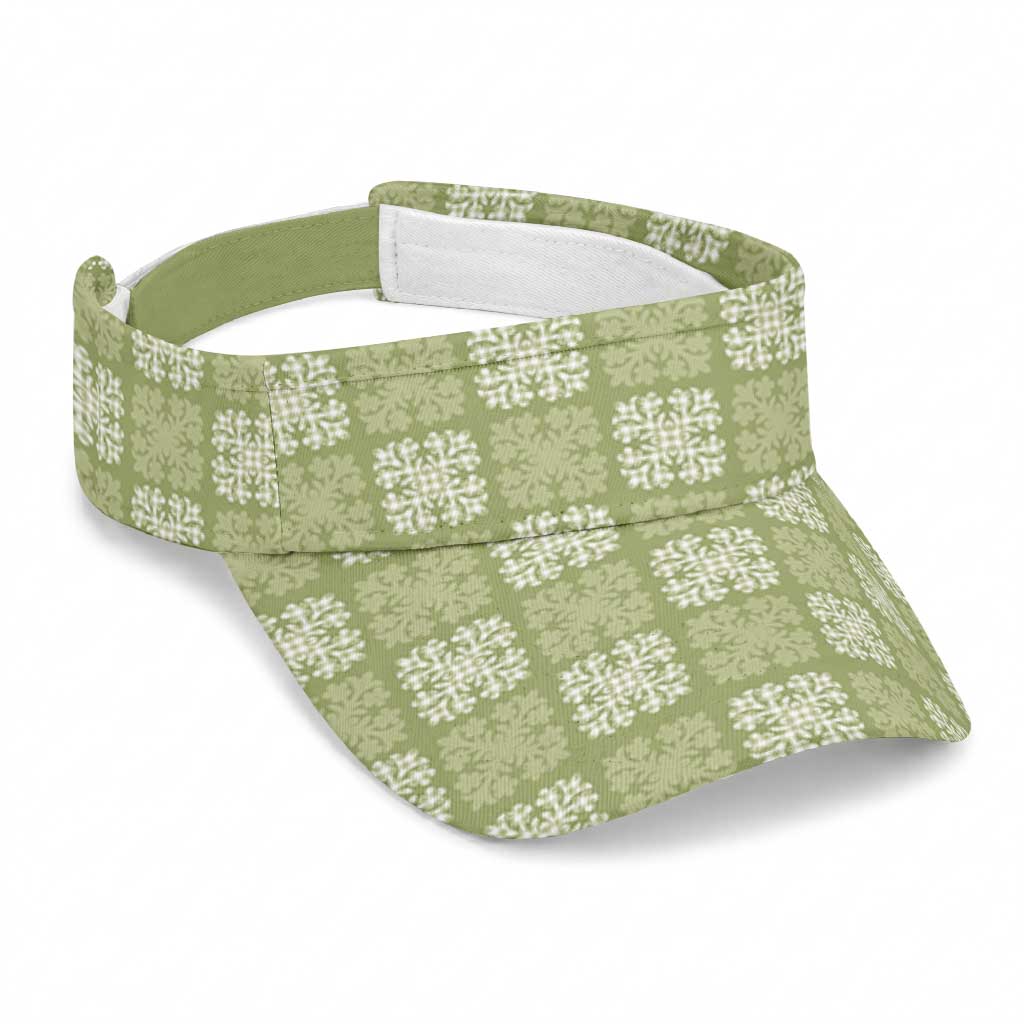 Vesuvian Green Palaka Quilt Hawaii Sun Visor Cap Traditional Hawaii-plaid Pattern