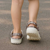 Vintage Aloha Block Quilt Clogs Shoes Beige Inspired Lei Motifs - Polynesian Pride