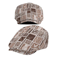 Vintage Aloha Block Quilt Jeff Hat Beige Inspired Lei Motifs - Polynesian Pride