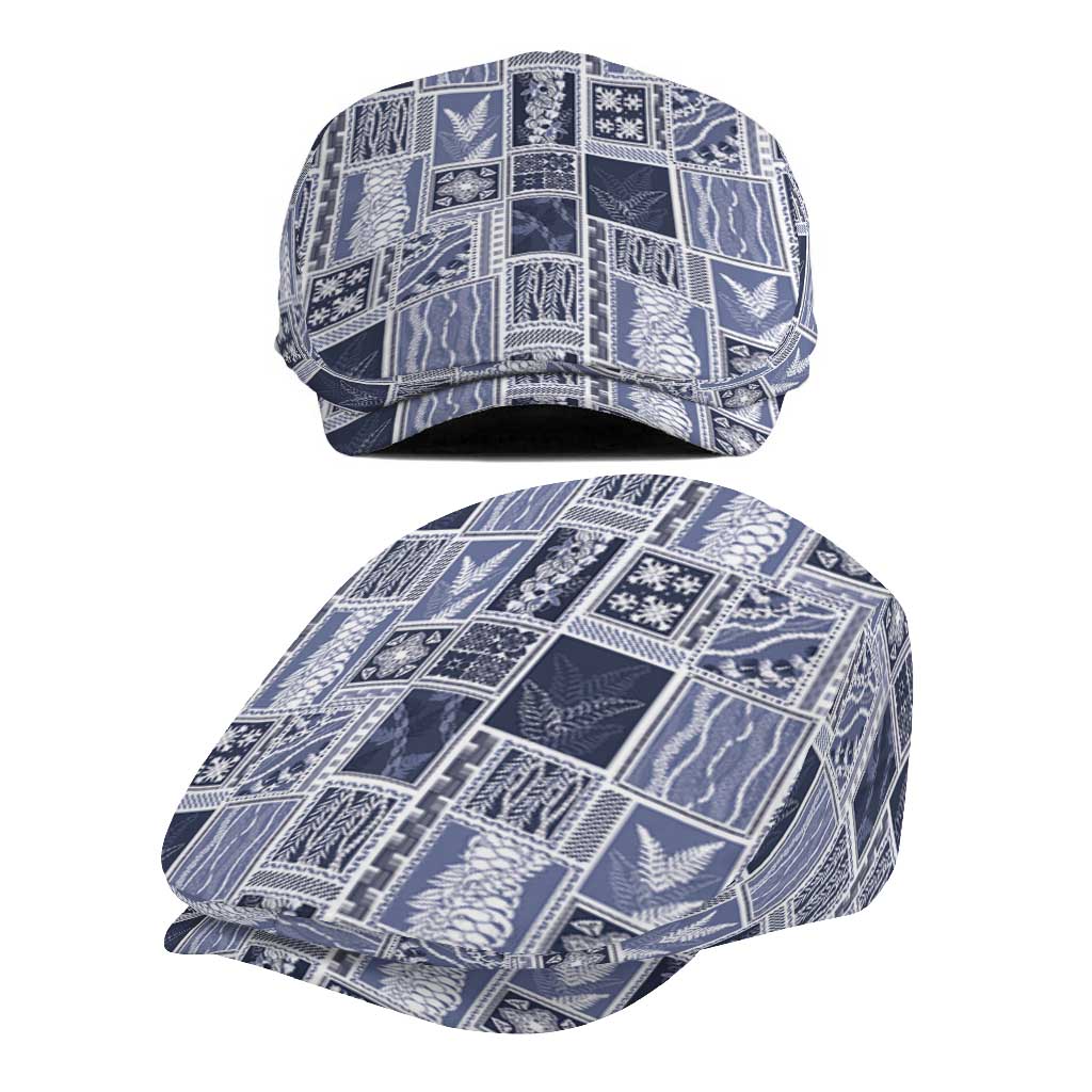 Vintage Aloha Block Quilt Jeff Hat Blue Inspired Lei Motifs - Polynesian Pride