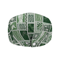 Vintage Aloha Block Quilt Jeff Hat Green Inspired Lei Motifs - Polynesian Pride