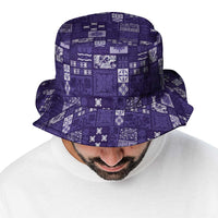 Vintage Hawaiian Quilting Patterns Bucket Hat Purple Style Tribal Fabric Patchwork - Polynesian Pride