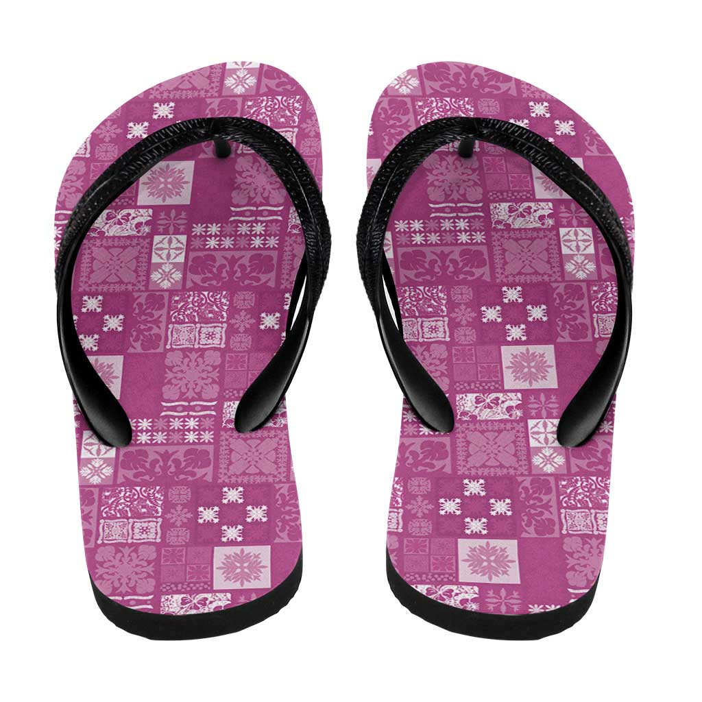 Vintage Hawaiian Quilting Patterns Flip Flops Pink Style Tribal Fabric Patchwork - Polynesian Pride