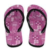 Vintage Hawaiian Quilting Patterns Flip Flops Pink Style Tribal Fabric Patchwork - Polynesian Pride