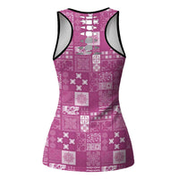 Vintage Hawaiian Quilting Patterns Hollow Tank Top Pink Style Tribal Fabric Patchwork - Polynesian Pride