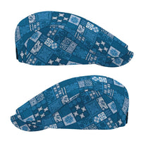 Vintage Hawaiian Quilting Patterns Jeff Hat Blue Style Tribal Fabric Patchwork - Polynesian Pride