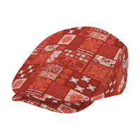 Vintage Hawaiian Quilting Patterns Jeff Hat Red Style Tribal Fabric Patchwork - Polynesian Pride