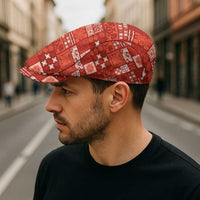 Vintage Hawaiian Quilting Patterns Jeff Hat Red Style Tribal Fabric Patchwork - Polynesian Pride