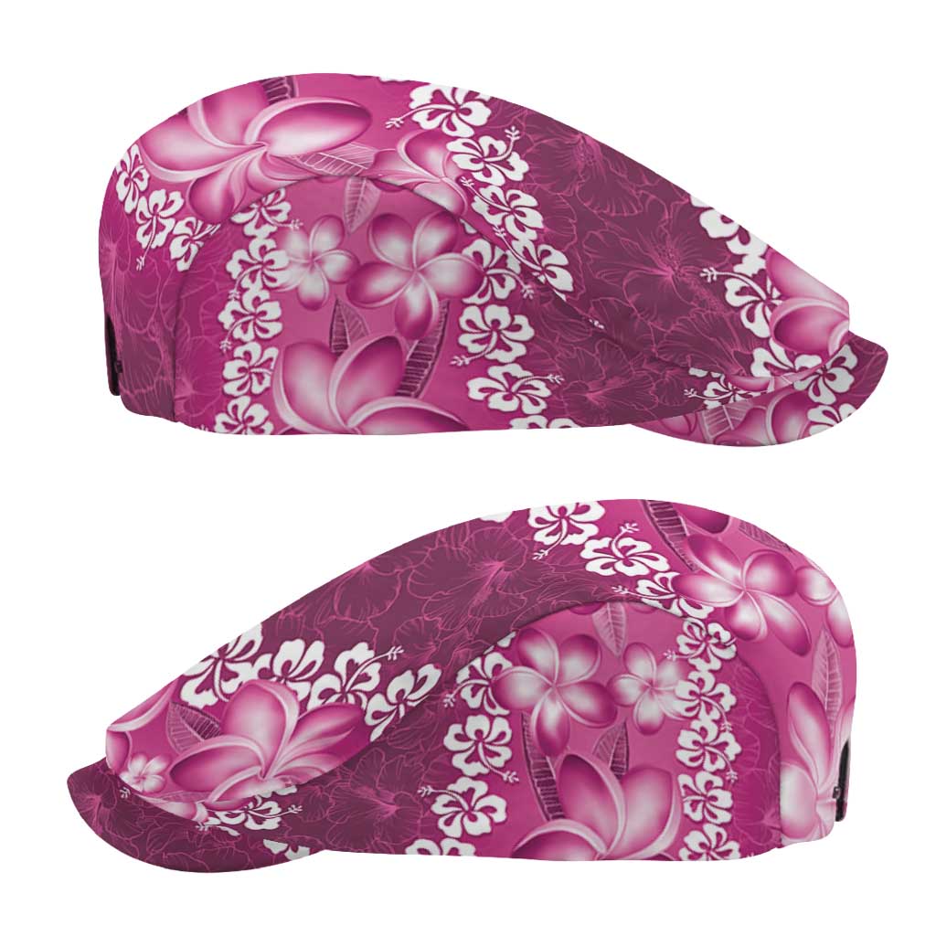 Vintage Pink Polynesia Jeff Hat Plumeria With Hibiscus Tropical Vibes - Polynesian Pride