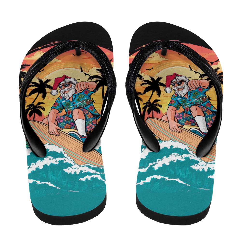 Vintage Santa Claus Surfing Summer Flip Flops Mele Kalikimaka i Iulai! LT9 - Polynesian Pride