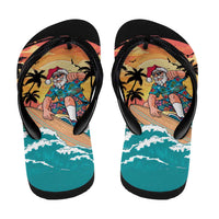 Vintage Santa Claus Surfing Summer Flip Flops Mele Kalikimaka i Iulai! LT9 - Polynesian Pride