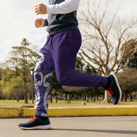 Violet Green Maori Jogger Pants Koru Kowhaiwhai