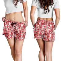 Wallis Et Futuna Kilisimasi Fiefia Shorts for Women Pacific Patchwork Xmas Vibes - Polynesian Pride