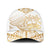 White and Gold Polynesia Mesh Trucker Cap Plumeria Tattoo With Polynesian Pattern - Polynesian Pride