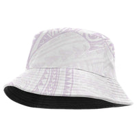 White Sunday Lotu Tamaiti Bucket Hat Polynesian Wave Pastel Mauve - Polynesian Pride