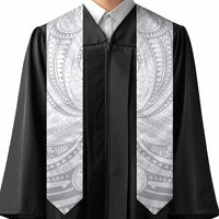 White Sunday Lotu Tamaiti Graduation Stole Polynesian Wave Pastel Gray - Polynesian Pride
