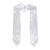 White Sunday Lotu Tamaiti Graduation Stole Polynesian Wave Pastel Mauve - Polynesian Pride