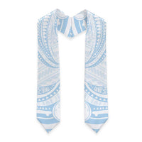 White Sunday Lotu Tamaiti Graduation Stole Polynesian Wave Pastel Sky Blue LT9 - Polynesian Pride